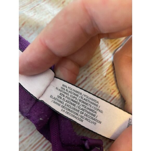 Victoria Secret Lined Perfect Covereage Purple Bra - 36D - Picture 7 of 8